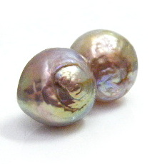 Pink/Blue/Gold Ripple Stud Earrings